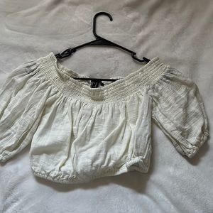 White off the shoulder crop top